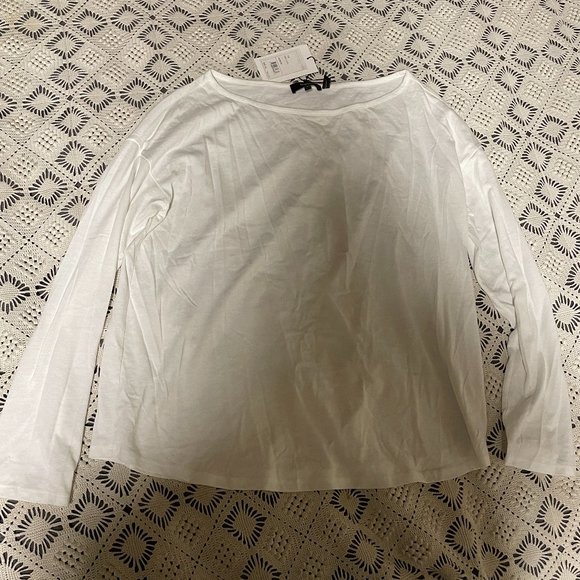 Theory Tops - Theory White Long Sleeved Jersey Tee L
